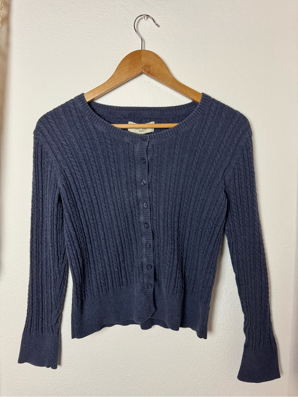 Sonoma Navy Ribbed Button-Front Cardigan